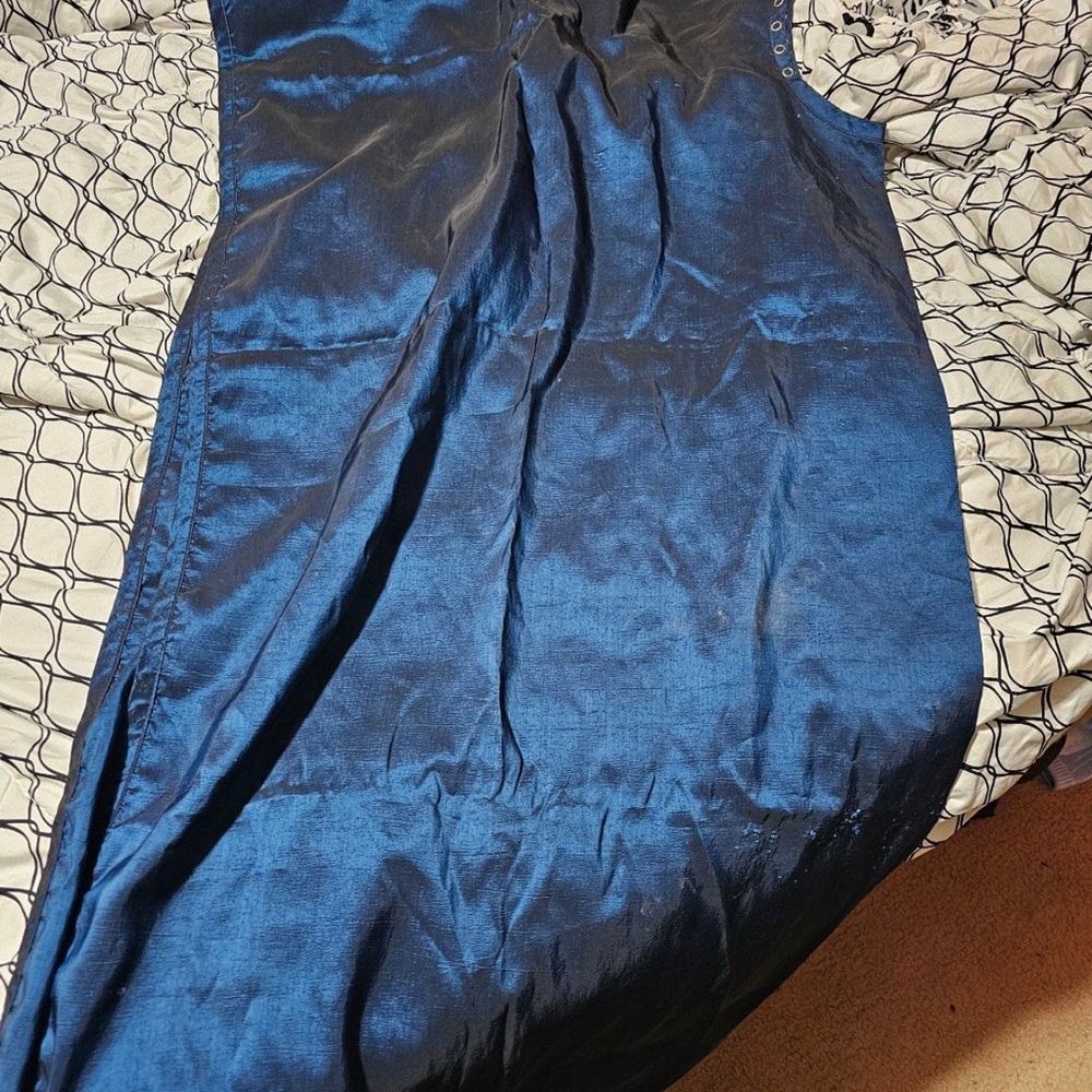 Elegant Blue Satin Dress